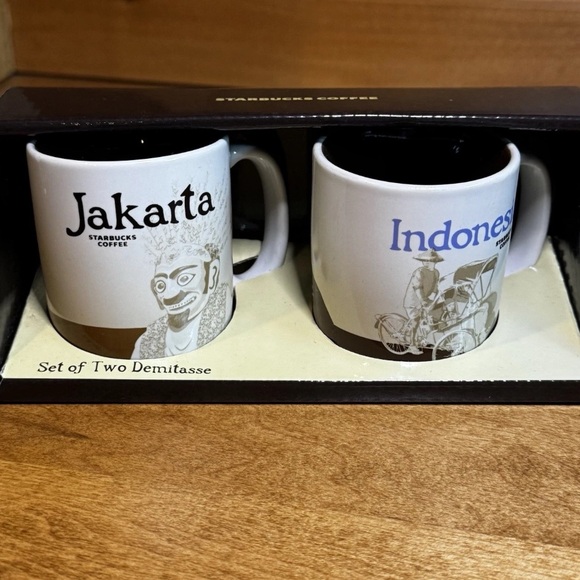 Starbucks Other - Brand New Starbucks Global Icon Jakarta Indonesia Demitasse Espresso 3oz Mugs